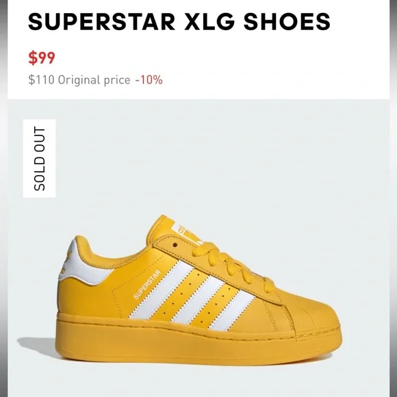 Adidas Bold Yellow Superstar XLG - Picture 9 of 9